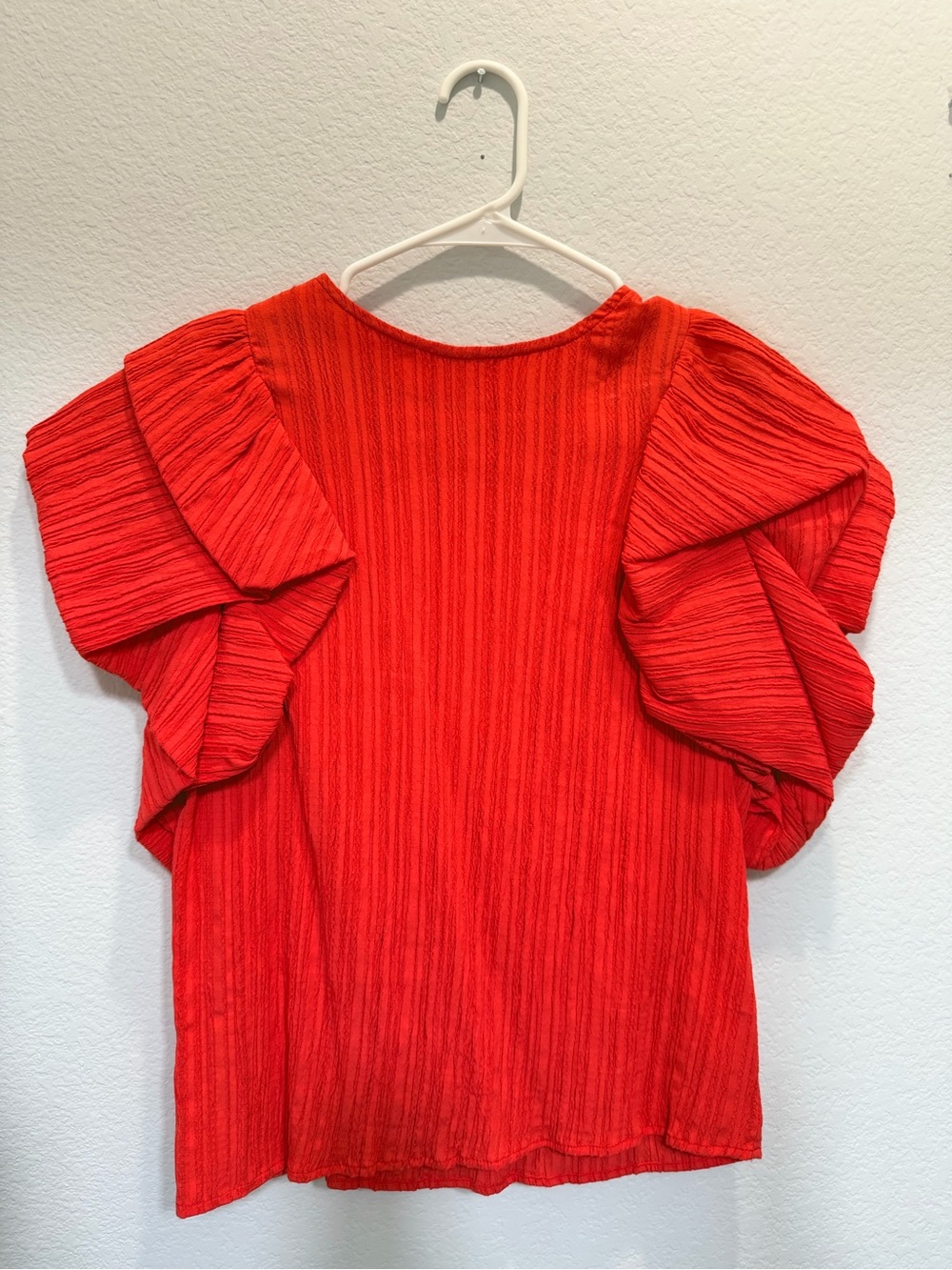 THML Vibrant Red Flutter Sleeve Blouse